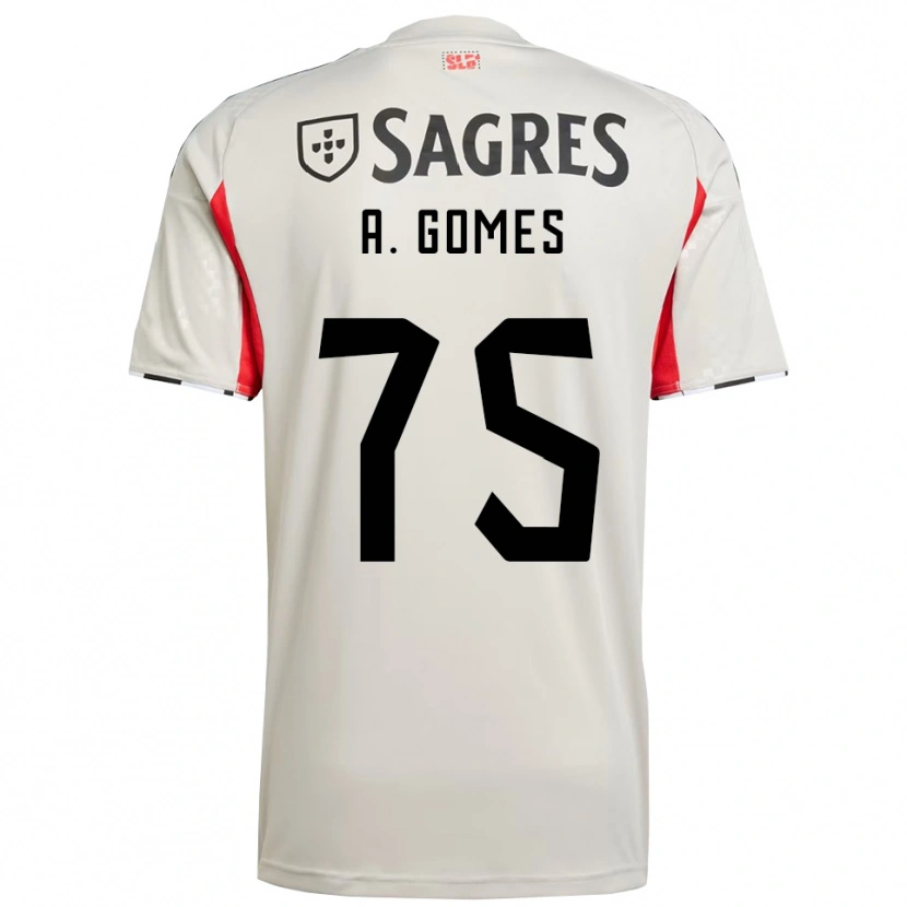 Danxen Enfant Maillot André Gomes #75 Blanc Cassé Rouge Tenues Extérieur 2025/26 T-Shirt