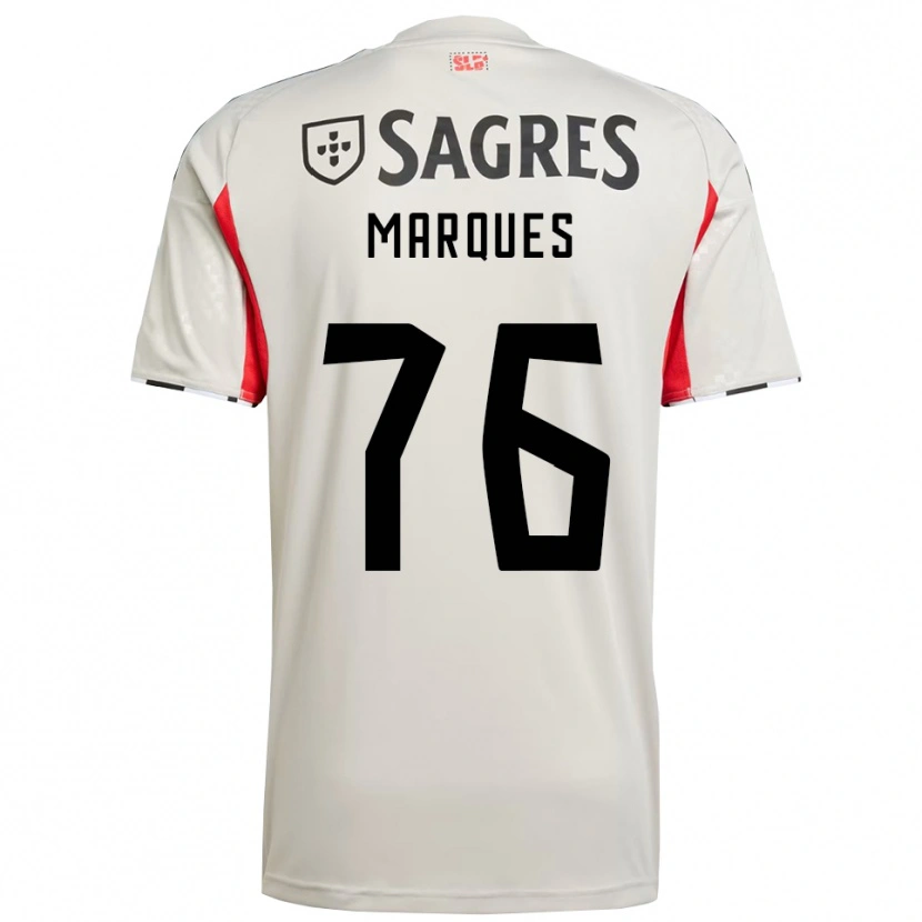 Danxen Enfant Maillot Gustavo Marques #76 Blanc Cassé Rouge Tenues Extérieur 2025/26 T-Shirt