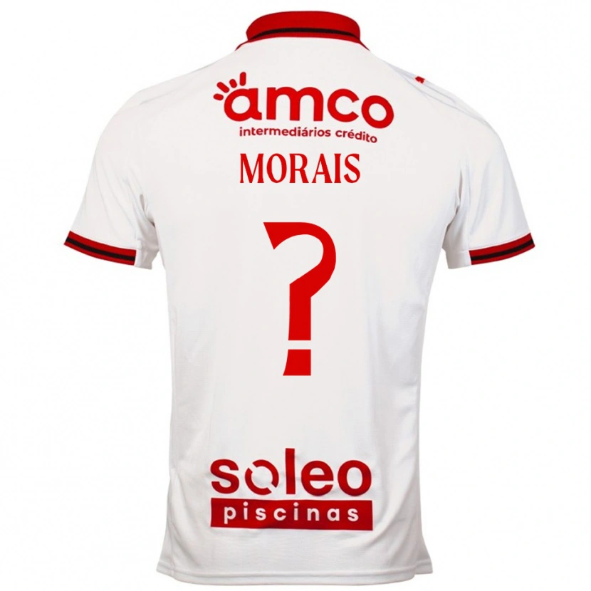 Danxen Enfant Maillot Joao Morais #0 Blanc Rouge Tenues Extérieur 2025/26 T-Shirt