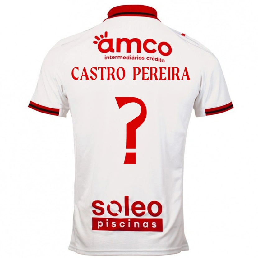 Danxen Enfant Maillot Rodrigo Castro Pereira #0 Blanc Rouge Tenues Extérieur 2025/26 T-Shirt