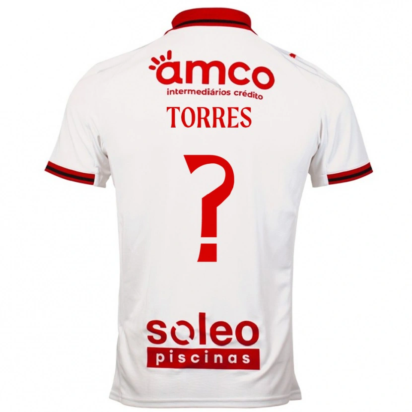 Danxen Enfant Maillot Marco Torres #0 Blanc Rouge Tenues Extérieur 2025/26 T-Shirt