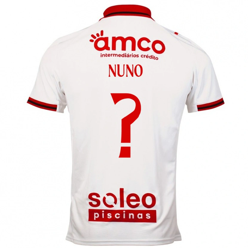 Danxen Enfant Maillot Nuno Teixeira #0 Blanc Rouge Tenues Extérieur 2025/26 T-Shirt