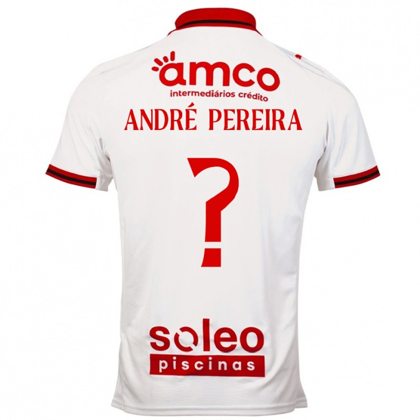 Danxen Enfant Maillot João André Pereira #0 Blanc Rouge Tenues Extérieur 2025/26 T-Shirt