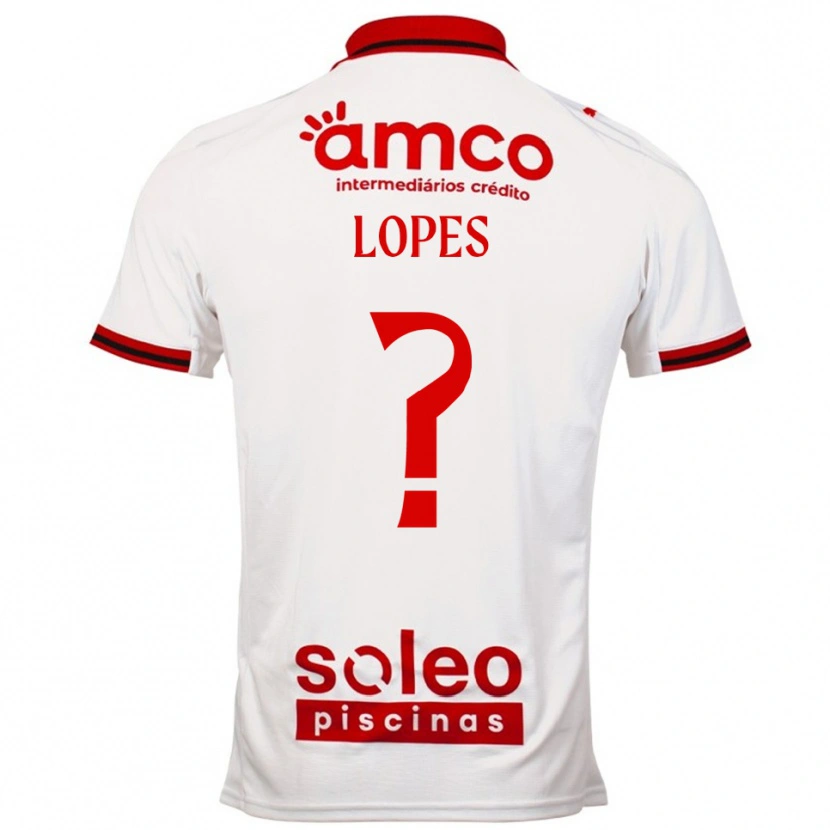 Danxen Enfant Maillot Ivo Lopes #0 Blanc Rouge Tenues Extérieur 2025/26 T-Shirt