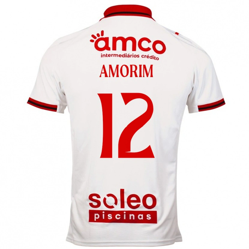 Danxen Enfant Maillot Renato Amorim #12 Blanc Rouge Tenues Extérieur 2025/26 T-Shirt