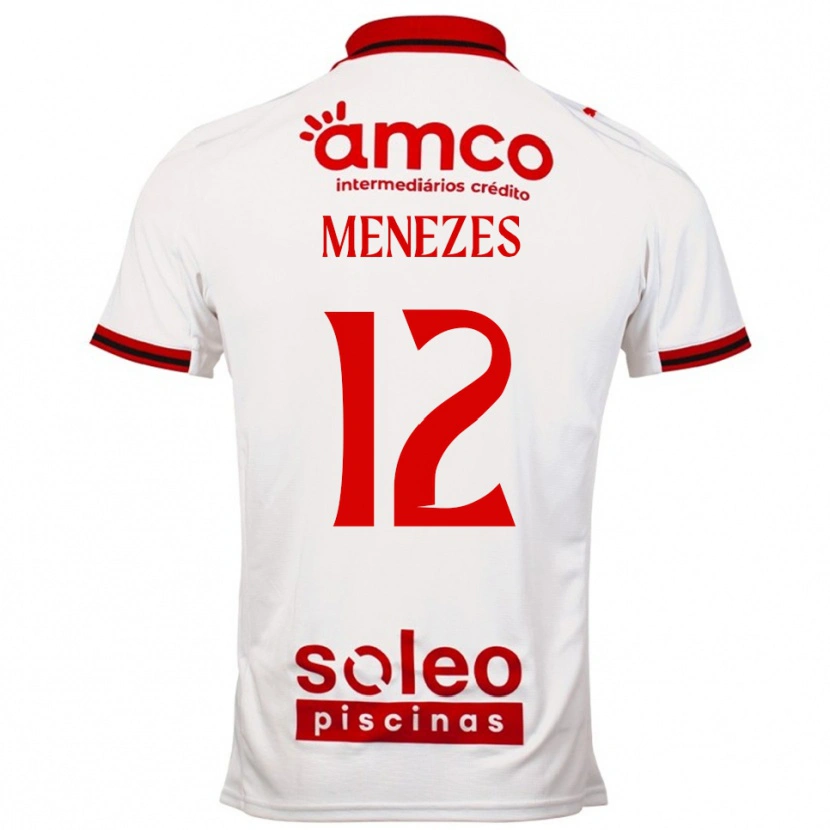 Danxen Enfant Maillot Gabriel Menezes #12 Blanc Rouge Tenues Extérieur 2025/26 T-Shirt
