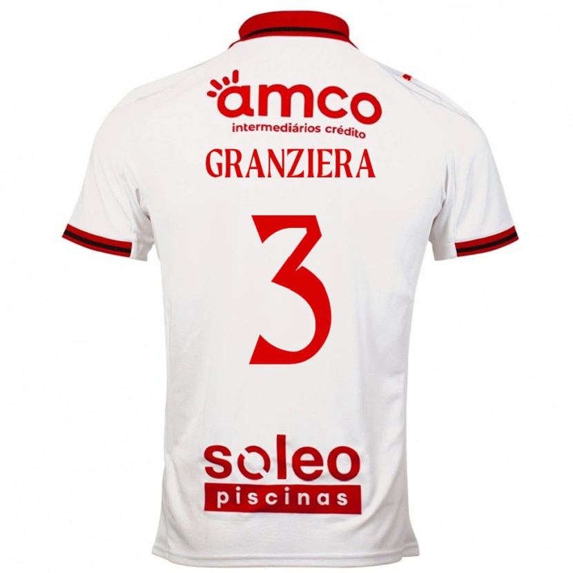 Danxen Enfant Maillot Emanuele Granziera #3 Blanc Rouge Tenues Extérieur 2025/26 T-Shirt