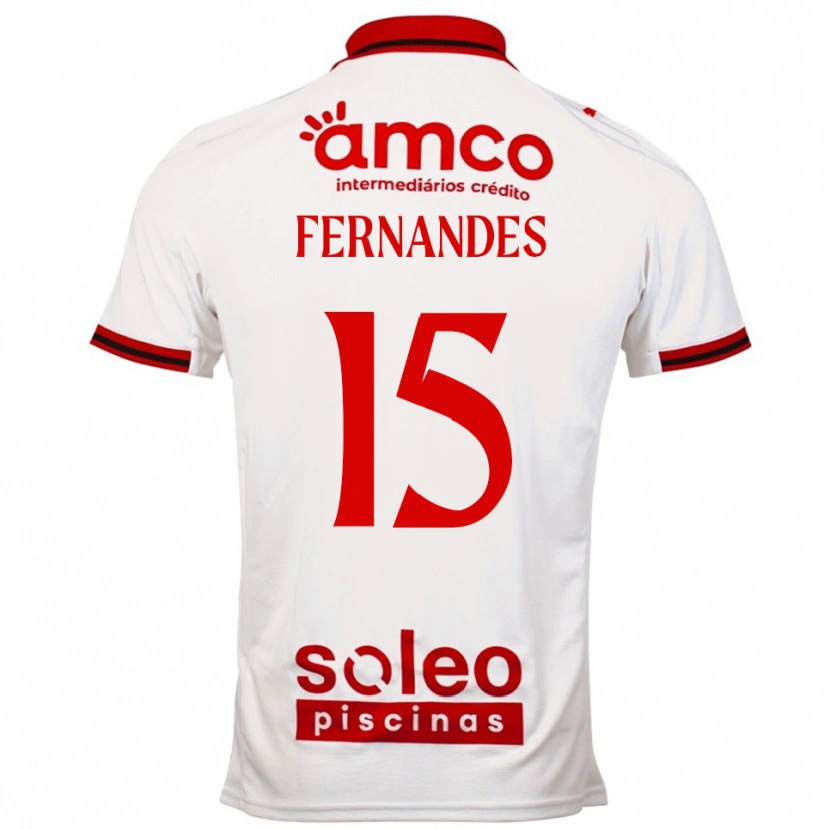 Danxen Enfant Maillot Valdir Fernandes #15 Blanc Rouge Tenues Extérieur 2025/26 T-Shirt