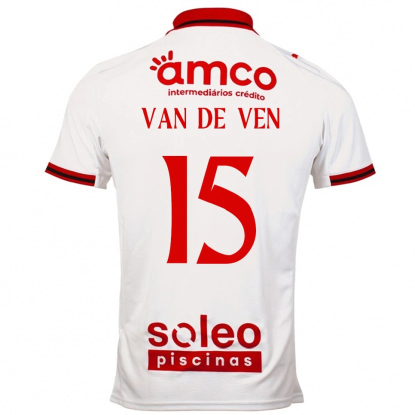 Danxen Enfant Maillot Zoï Van De Ven #15 Blanc Rouge Tenues Extérieur 2025/26 T-Shirt