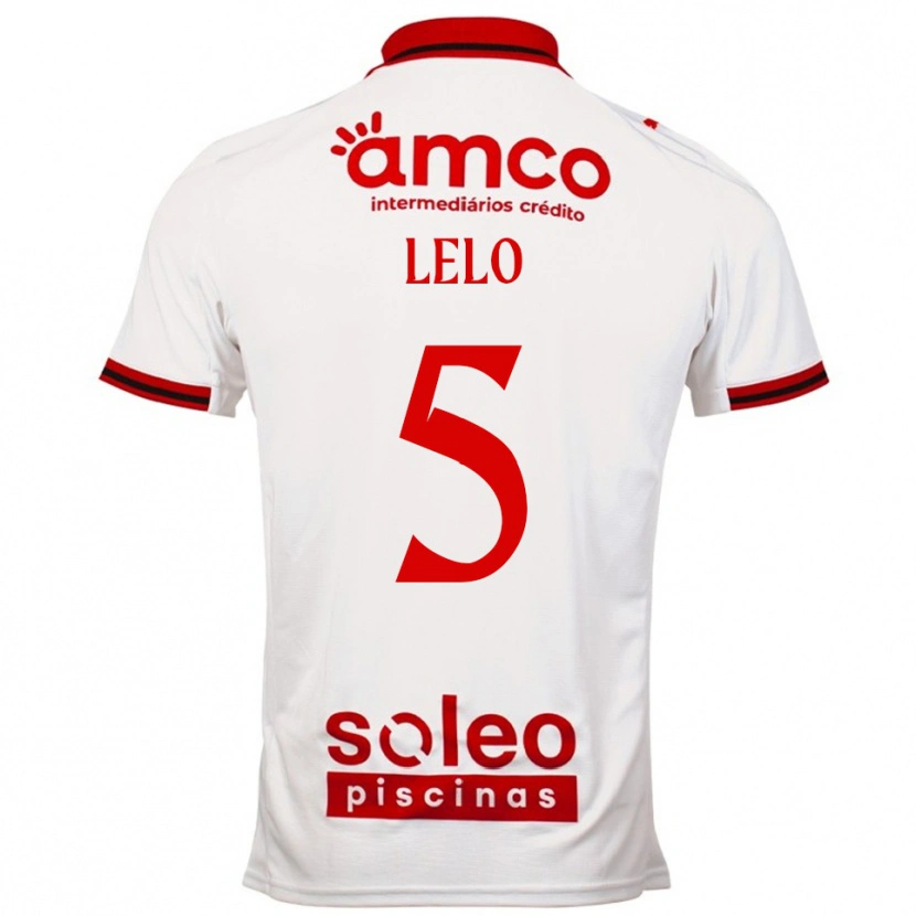 Danxen Enfant Maillot Leonardo Lelo #5 Blanc Rouge Tenues Extérieur 2025/26 T-Shirt