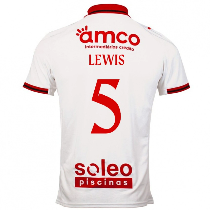 Danxen Enfant Maillot Leah Lewis #5 Blanc Rouge Tenues Extérieur 2025/26 T-Shirt