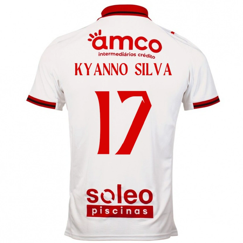 Danxen Enfant Maillot Kyanno Silva #17 Blanc Rouge Tenues Extérieur 2025/26 T-Shirt