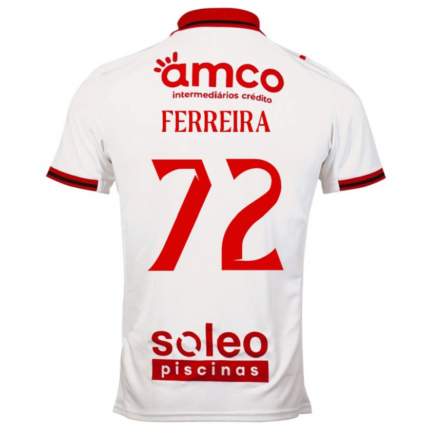 Danxen Enfant Maillot André Ferreira #72 Blanc Rouge Tenues Extérieur 2025/26 T-Shirt