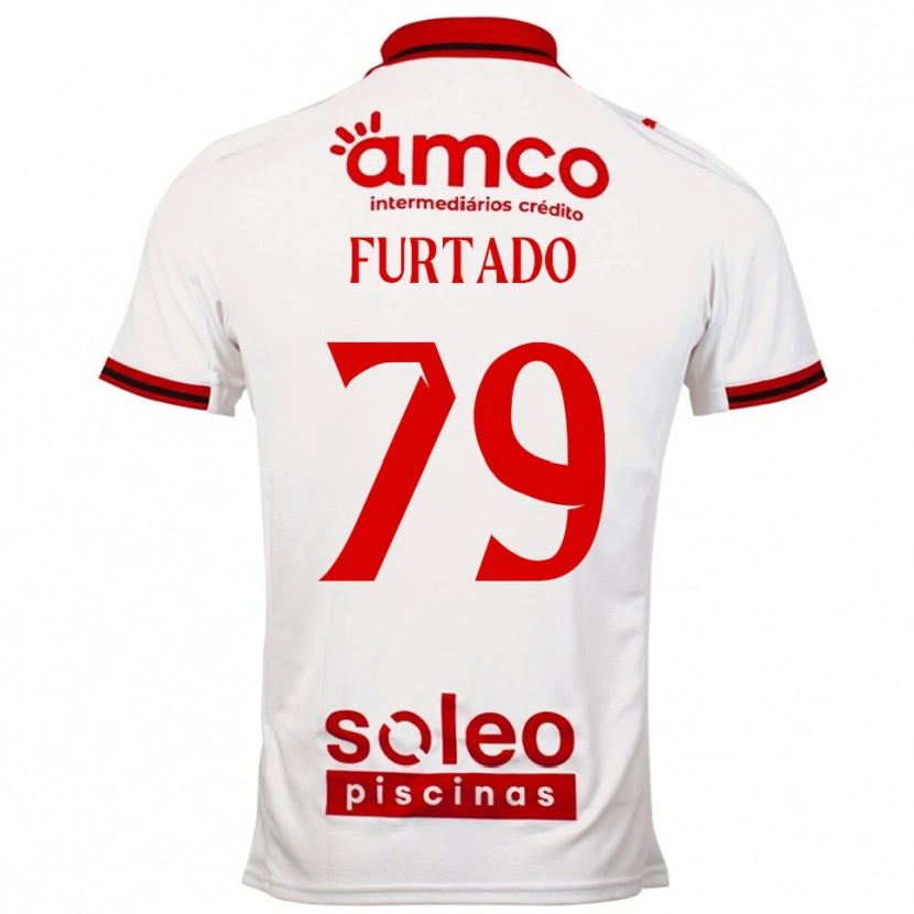 Danxen Enfant Maillot Rúben Furtado #79 Blanc Rouge Tenues Extérieur 2025/26 T-Shirt