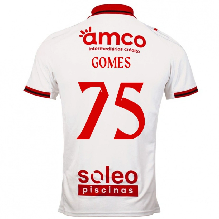 Danxen Enfant Maillot Tomás Müller #75 Blanc Rouge Tenues Extérieur 2025/26 T-Shirt