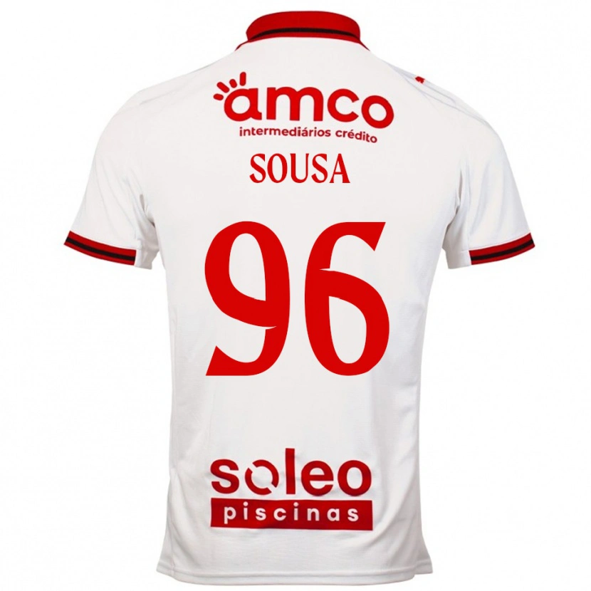 Danxen Enfant Maillot Afonso Sousa #96 Blanc Rouge Tenues Extérieur 2025/26 T-Shirt