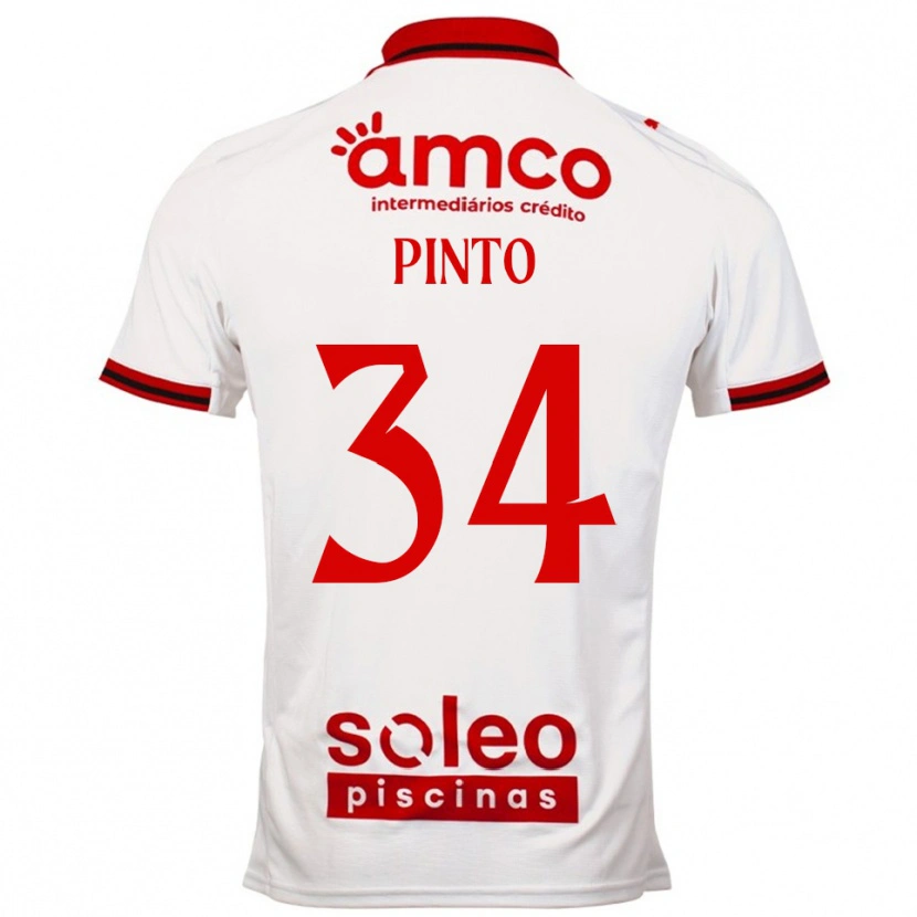 Danxen Enfant Maillot Ana Pinto #34 Blanc Rouge Tenues Extérieur 2025/26 T-Shirt