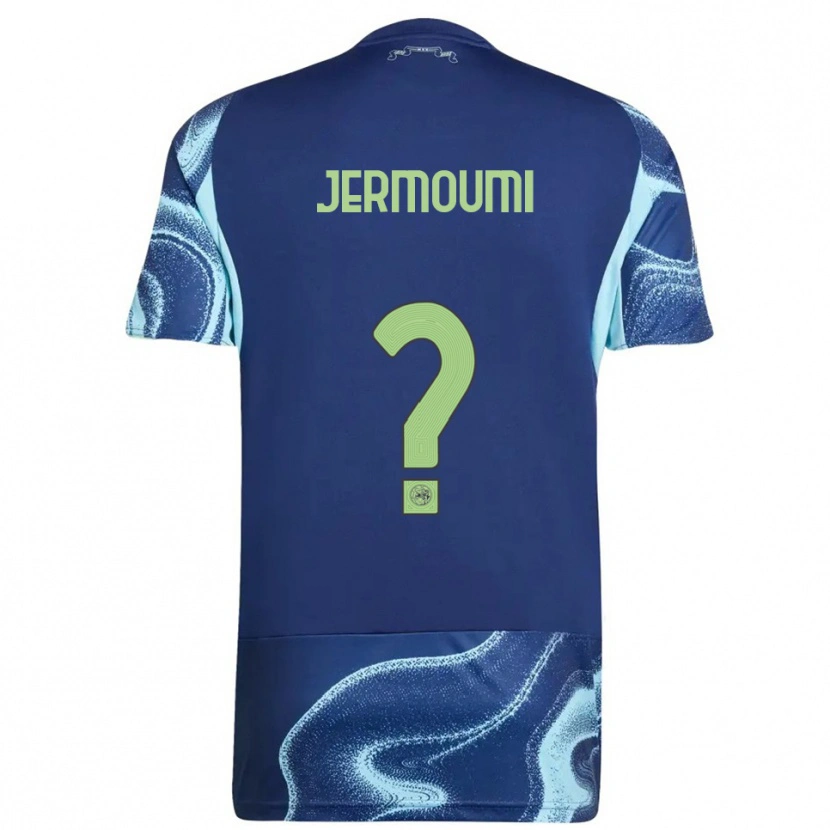 Danxen Enfant Maillot Diyae Jermoumi #0 Marine Bleu Ciel Tenues Extérieur 2025/26 T-Shirt