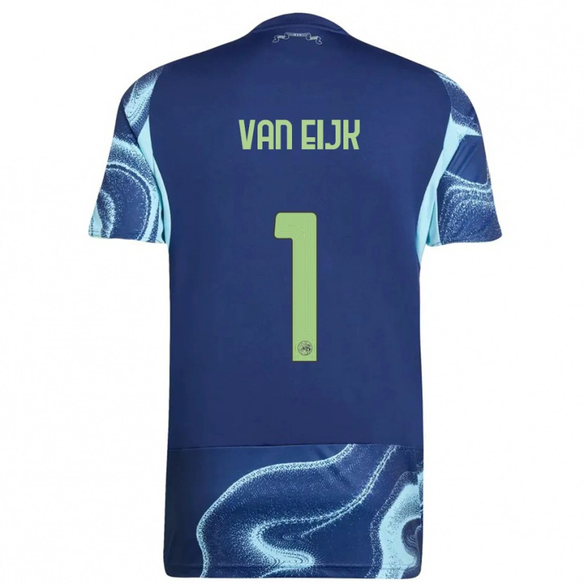 Danxen Enfant Maillot Regina Van Eijk #1 Marine Bleu Ciel Tenues Extérieur 2025/26 T-Shirt