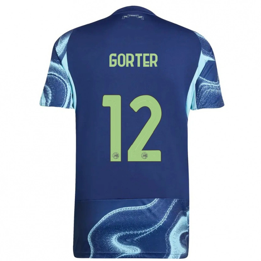 Danxen Enfant Maillot Jay Gorter #12 Marine Bleu Ciel Tenues Extérieur 2025/26 T-Shirt