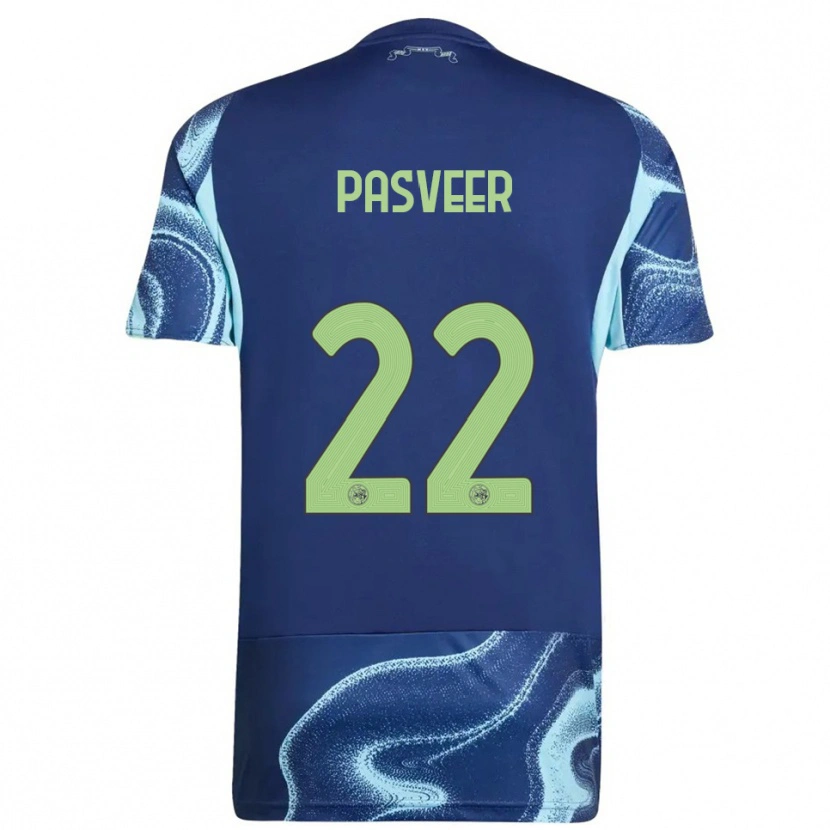 Danxen Enfant Maillot Remko Pasveer #22 Marine Bleu Ciel Tenues Extérieur 2025/26 T-Shirt