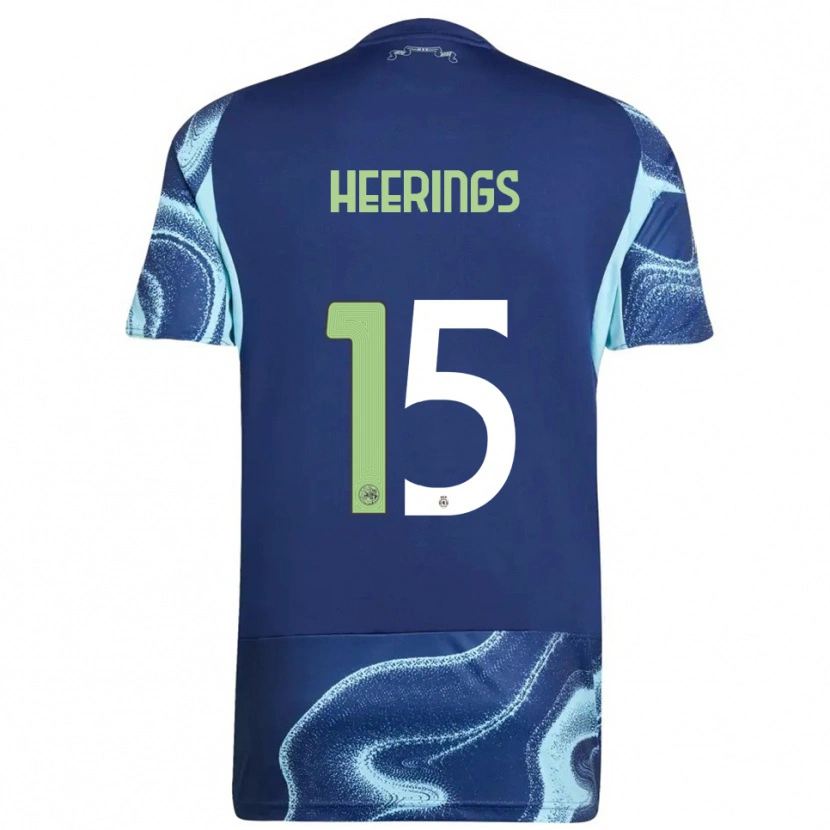Danxen Enfant Maillot Kai Heerings #15 Marine Bleu Ciel Tenues Extérieur 2025/26 T-Shirt