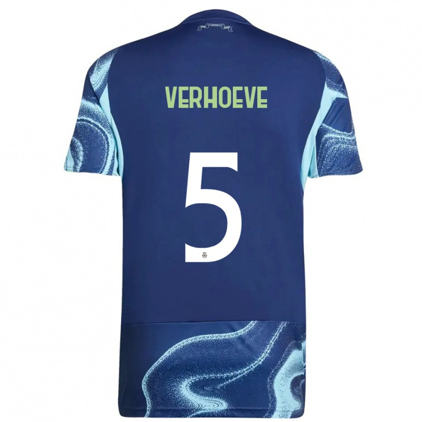 Danxen Enfant Maillot Soraya Verhoeve #5 Marine Bleu Ciel Tenues Extérieur 2025/26 T-Shirt