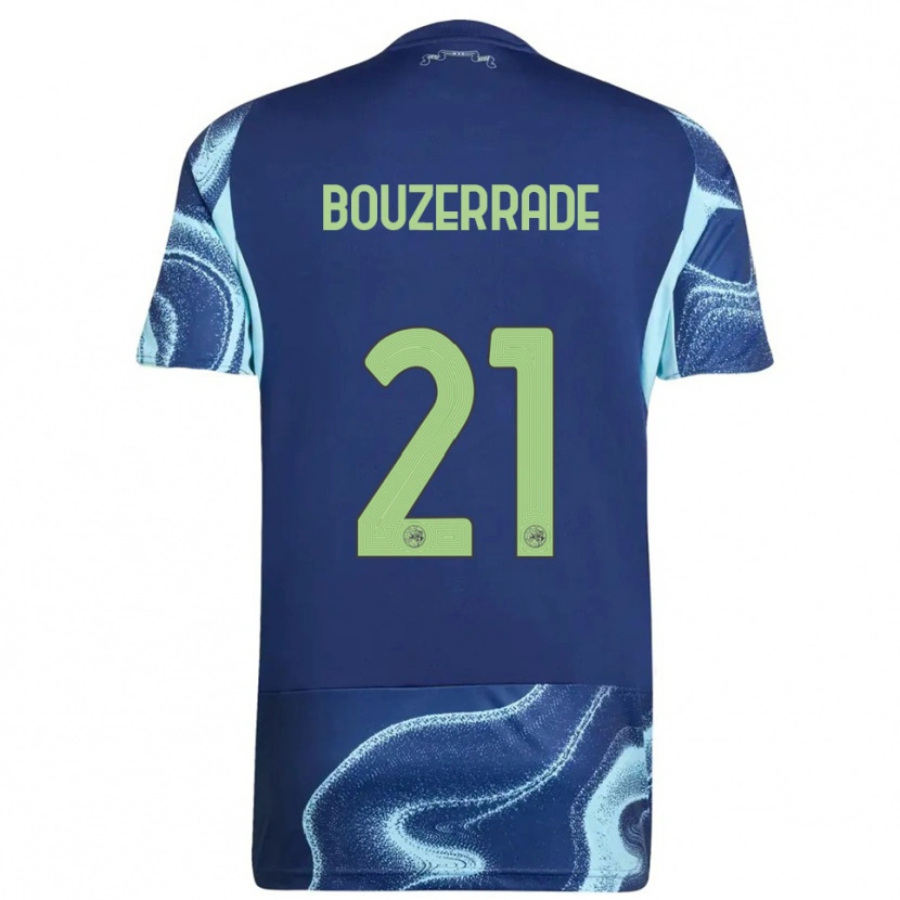 Danxen Enfant Maillot Zaina Bouzerrade #21 Marine Bleu Ciel Tenues Extérieur 2025/26 T-Shirt