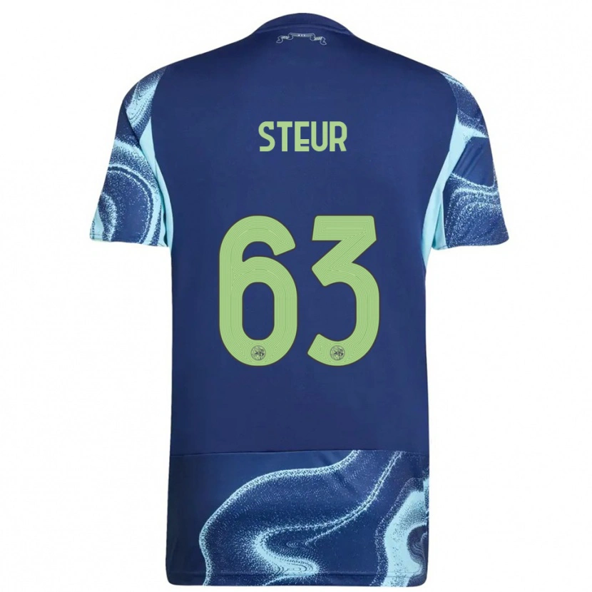 Danxen Enfant Maillot Sean Steur #63 Marine Bleu Ciel Tenues Extérieur 2025/26 T-Shirt