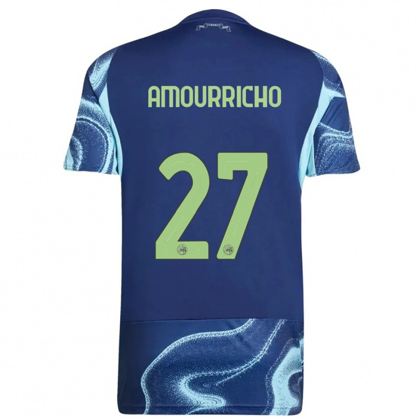 Danxen Enfant Maillot Amourricho Van Axel Dongen #27 Marine Bleu Ciel Tenues Extérieur 2025/26 T-Shirt