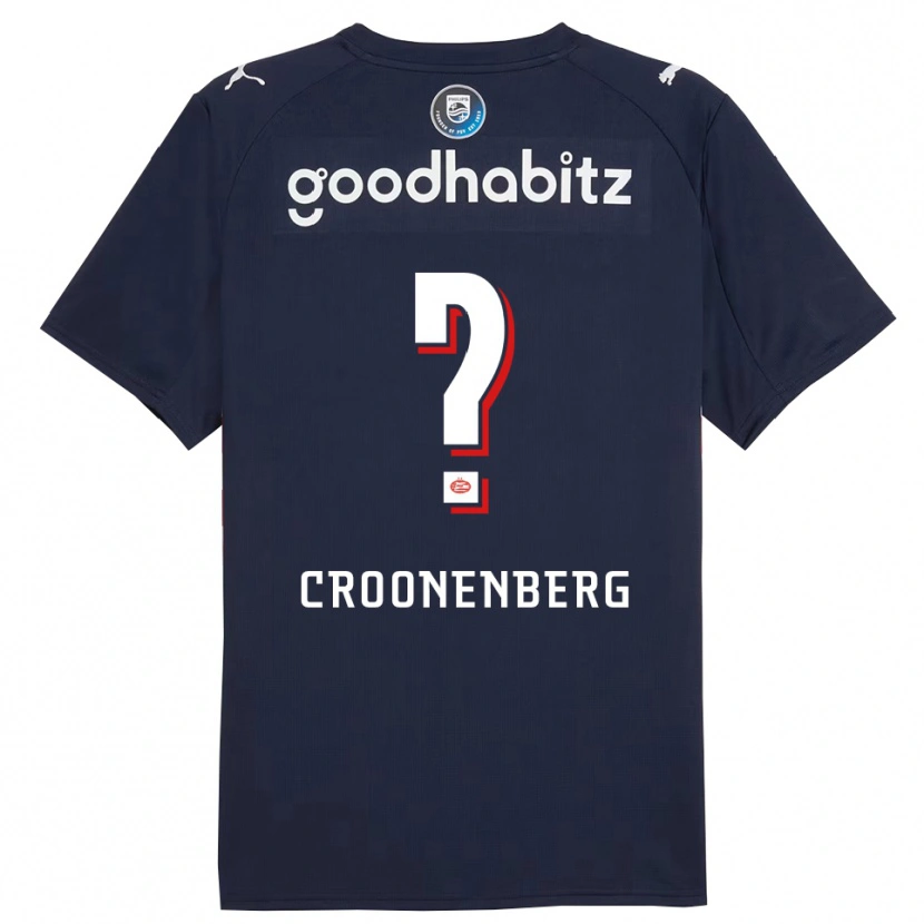 Danxen Enfant Maillot Luca Croonenberg #0 Marine Blanc Tenues Extérieur 2025/26 T-Shirt