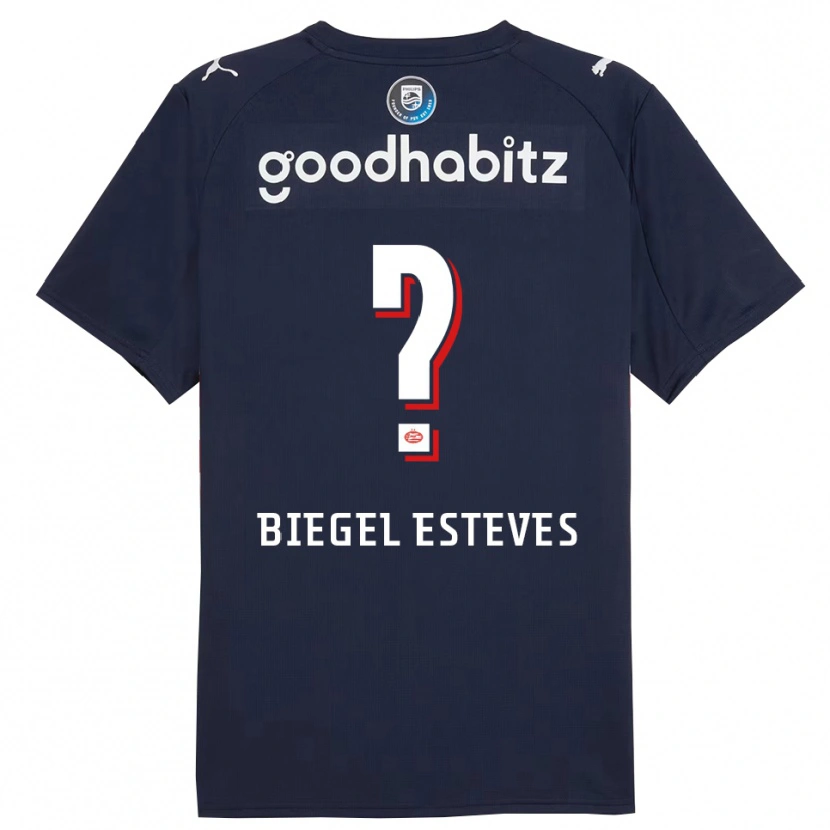 Danxen Enfant Maillot Moon Biegel Esteves #0 Marine Blanc Tenues Extérieur 2025/26 T-Shirt