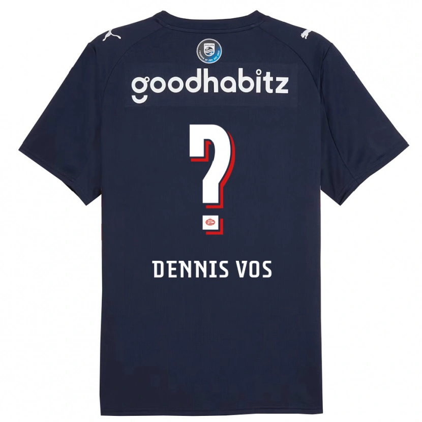 Danxen Enfant Maillot Dennis Vos #0 Marine Blanc Tenues Extérieur 2025/26 T-Shirt