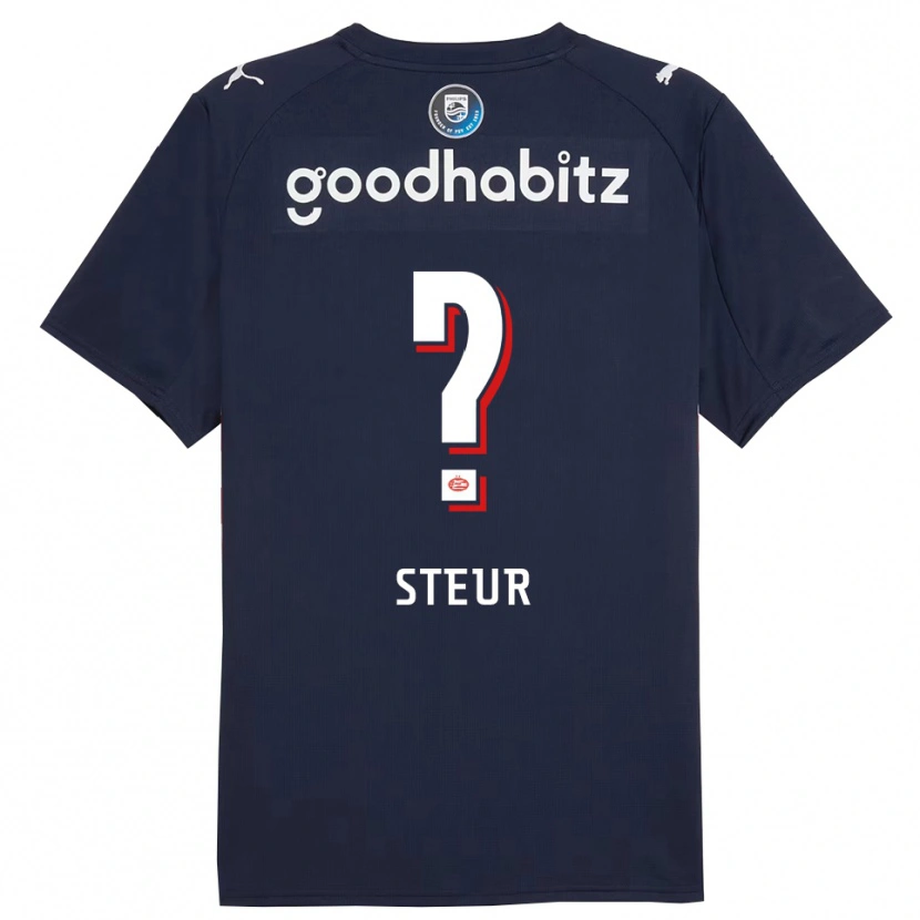 Danxen Enfant Maillot Roy Steur #0 Marine Blanc Tenues Extérieur 2025/26 T-Shirt