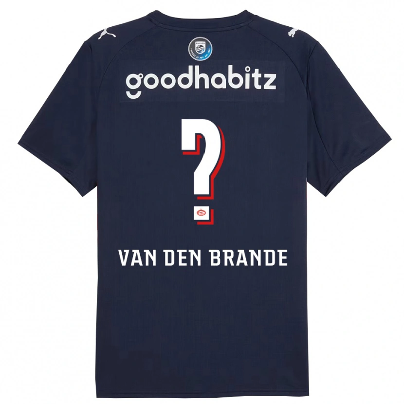 Danxen Enfant Maillot Daan Van Den Brande #0 Marine Blanc Tenues Extérieur 2025/26 T-Shirt