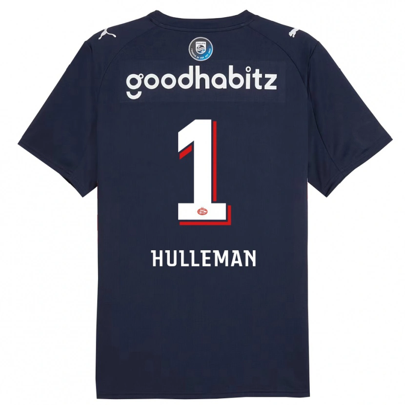 Danxen Enfant Maillot Daan Hulleman #1 Marine Blanc Tenues Extérieur 2025/26 T-Shirt