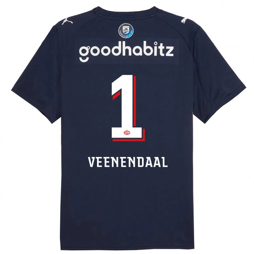 Danxen Enfant Maillot Sari Van Veenendaal #1 Marine Blanc Tenues Extérieur 2025/26 T-Shirt