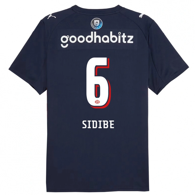 Danxen Enfant Maillot Souleymane Sidibé #6 Marine Blanc Tenues Extérieur 2025/26 T-Shirt