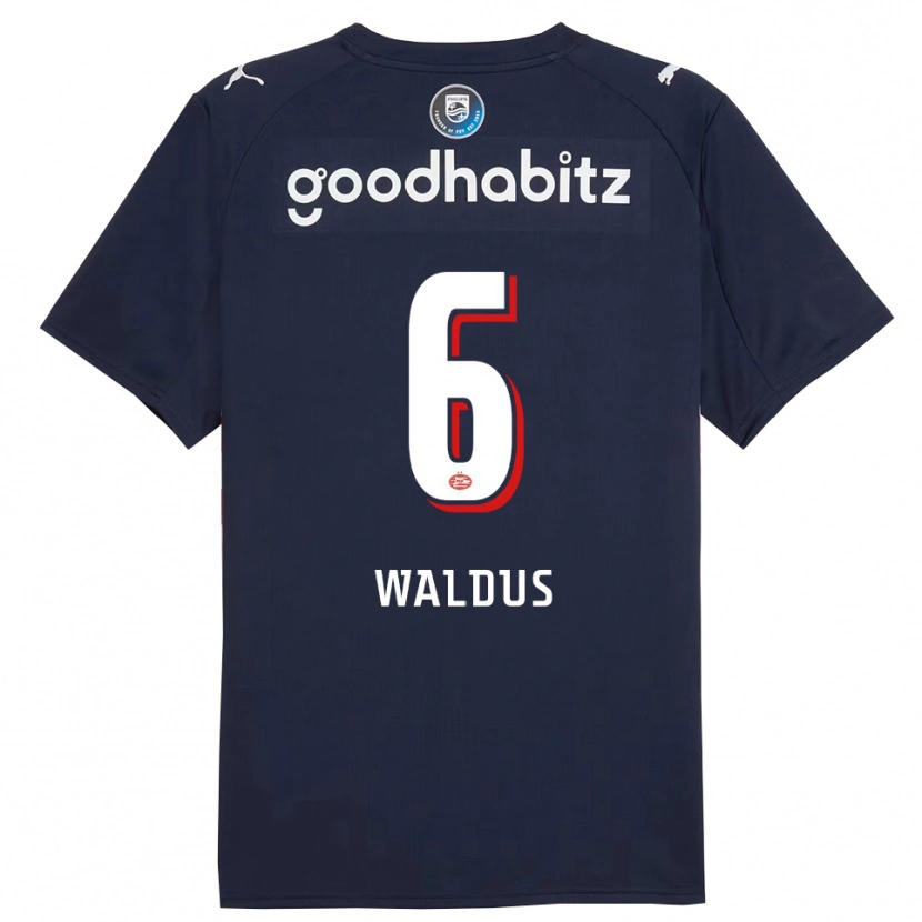 Danxen Enfant Maillot Maruschka Waldus #6 Marine Blanc Tenues Extérieur 2025/26 T-Shirt