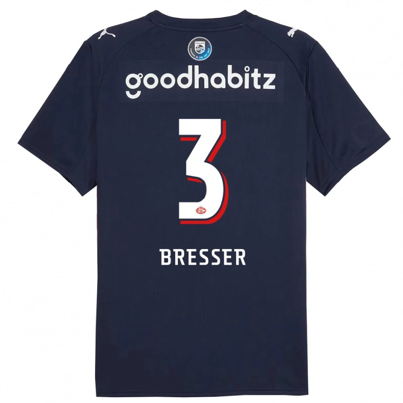 Danxen Enfant Maillot Michael Bresser #3 Marine Blanc Tenues Extérieur 2025/26 T-Shirt