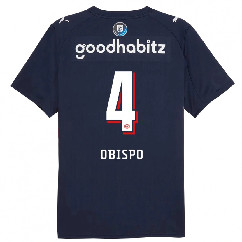 Danxen Enfant Maillot Armando Obispo #4 Marine Blanc Tenues Extérieur 2025/26 T-Shirt
