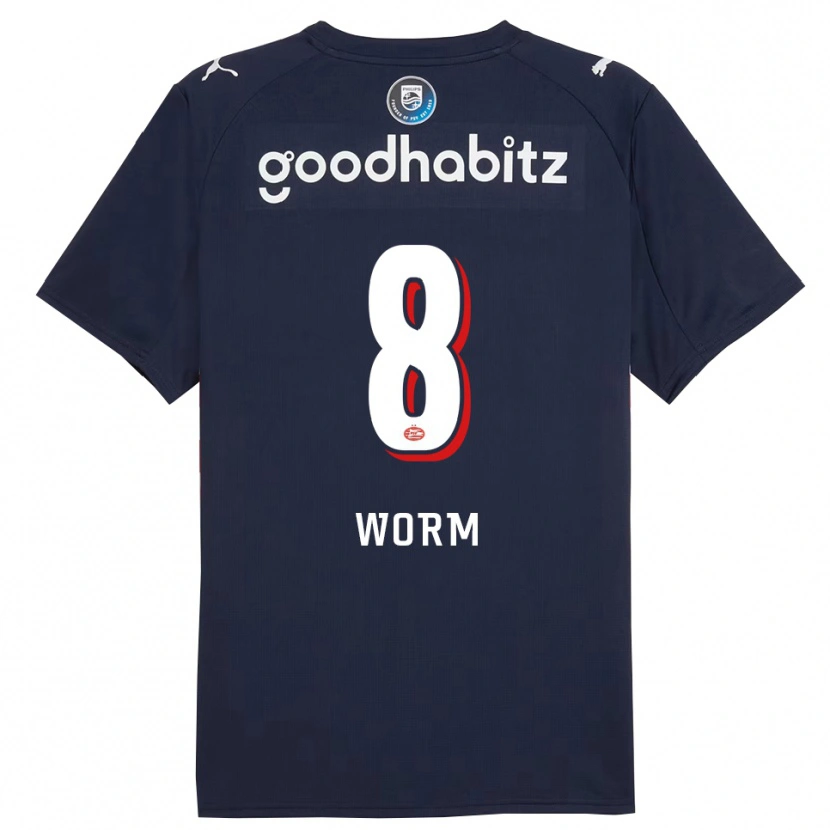 Danxen Enfant Maillot Siri Worm #8 Marine Blanc Tenues Extérieur 2025/26 T-Shirt