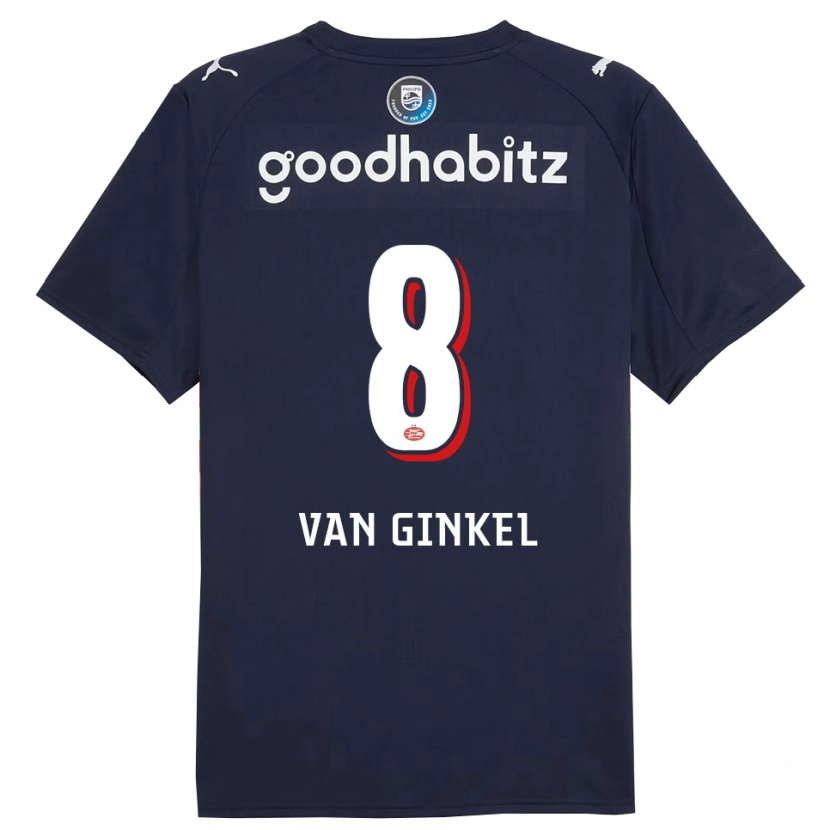 Danxen Enfant Maillot Marco Van Ginkel #8 Marine Blanc Tenues Extérieur 2025/26 T-Shirt