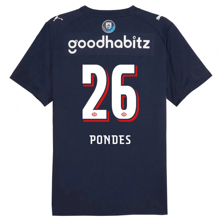 Danxen Enfant Maillot Moon Pondes #26 Marine Blanc Tenues Extérieur 2025/26 T-Shirt