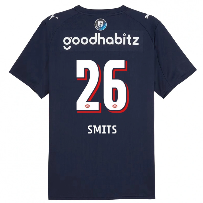 Danxen Enfant Maillot Eef Smits #26 Marine Blanc Tenues Extérieur 2025/26 T-Shirt