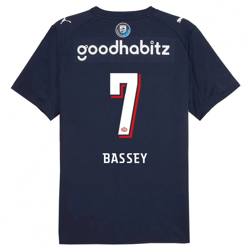Danxen Enfant Maillot Essien Bassey #7 Marine Blanc Tenues Extérieur 2025/26 T-Shirt