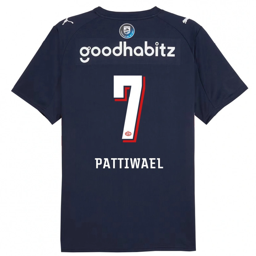 Danxen Enfant Maillot Naomi Pattiwael #7 Marine Blanc Tenues Extérieur 2025/26 T-Shirt