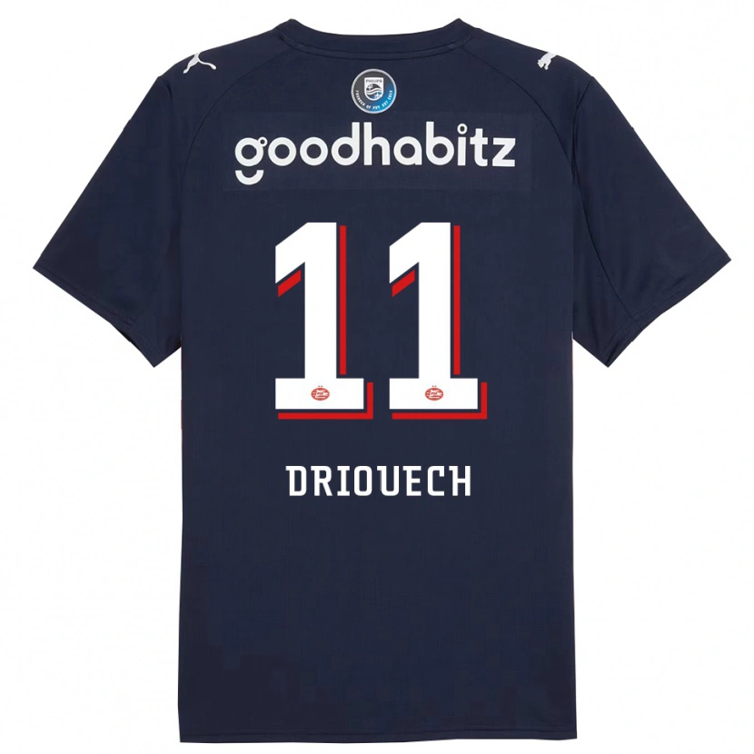 Danxen Enfant Maillot Couhaib Driouech #11 Marine Blanc Tenues Extérieur 2025/26 T-Shirt