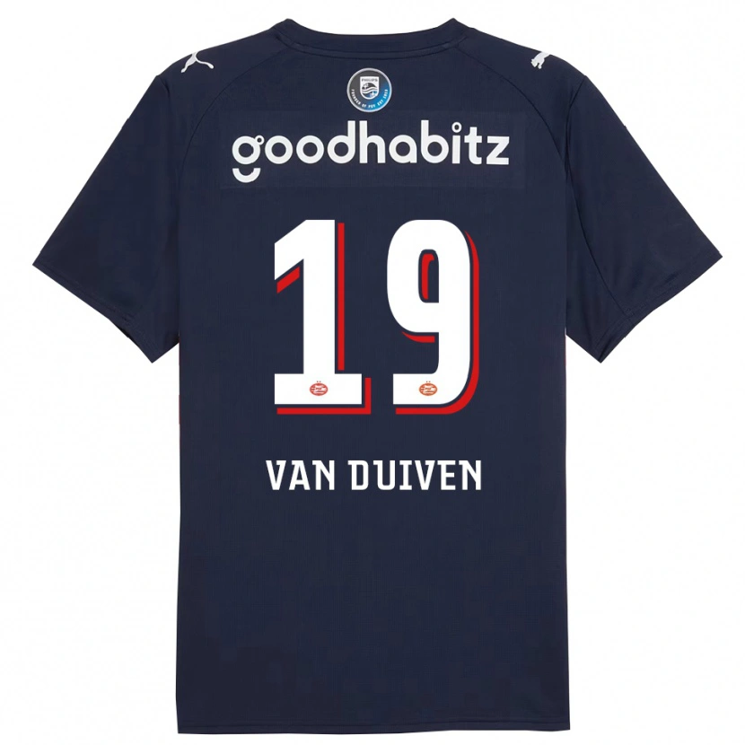 Danxen Enfant Maillot Jason Van Duiven #19 Marine Blanc Tenues Extérieur 2025/26 T-Shirt