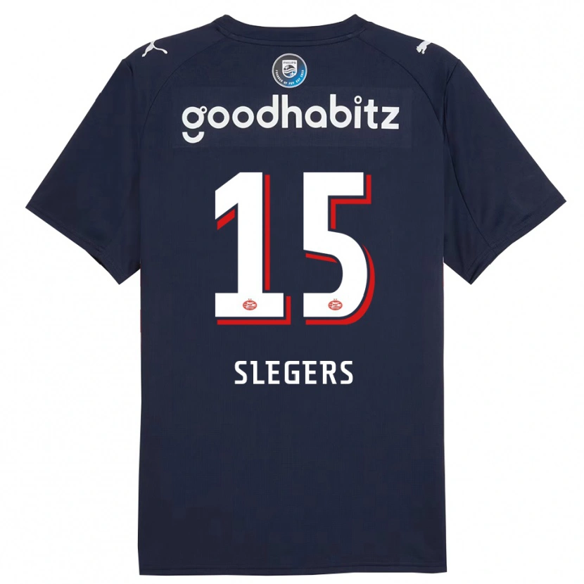 Danxen Enfant Maillot Kor Slegers #15 Marine Blanc Tenues Extérieur 2025/26 T-Shirt